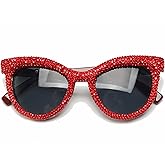 ICARA Cat Eye bling rhinestone Sun Glasses Retro Cateye Diamond Sunglasses for Women UV400 Protection