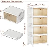 TidyTrove 4-Tier Storage Boxes with Lid 112L Wheels Transparent Drawers view 2