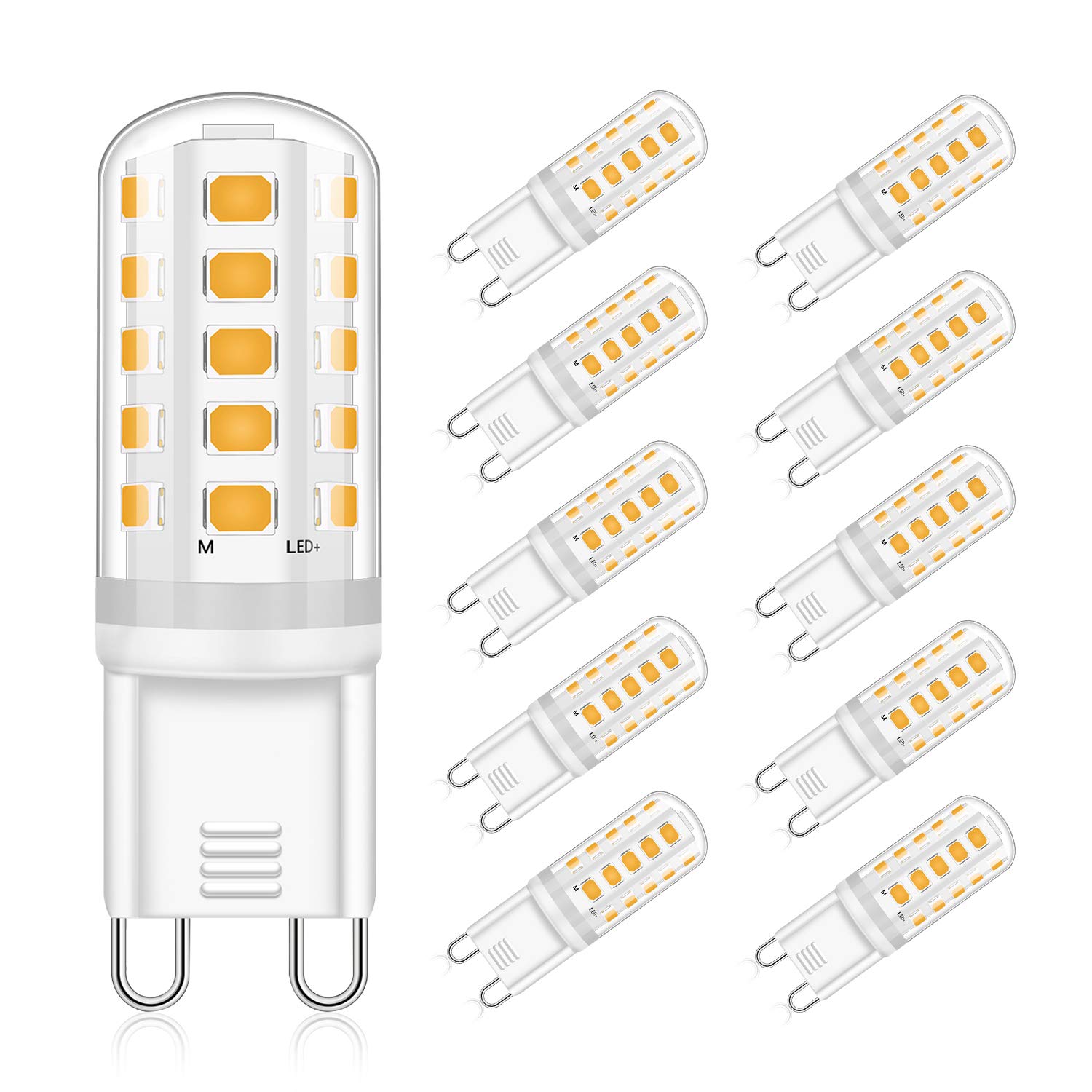Eco.Luma G9 LED Light Bulb Warm White 3000K, 5W Replacement 30W - 40W Halogen Bulb, Non-Dimmable, 360° Beam Angle, No Flicker G9 LED Bulbs, 220-240V, 10-Pack