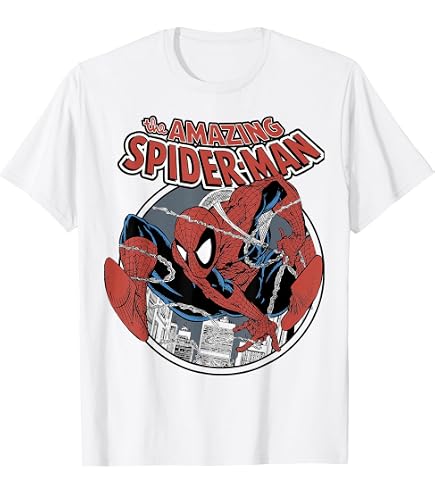 Amazon.com: Marvel Comics Spider-Man Retro Comic Book Cover 90s T