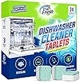 True Fresh Dishwasher Cleaner & Deodorizer Tablets 24-Pack, 20g Each - Powerful Limescale & Odor Removal - Deep Clean for Spa
