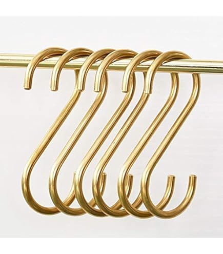 Uxcell S Hooks, 10 Pack - 3.5 Inch Aluminum Alloy S-Hooks For Hanging Clothes, Towels, Bags (Gold)
