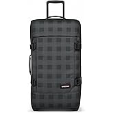 EASTPAK Tranverz M – 78L Large Wheeled Luggage with Dual Compartments, TSA Lock, Compression Straps & Smooth-Wheeling System, Checker Dark Grey