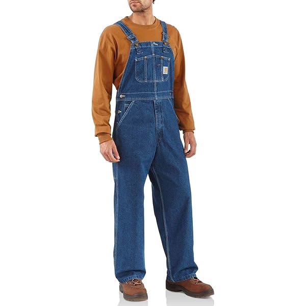 Amazon.com: Carhartt Washed Denim Bib Overalls Darkstone 40 30
