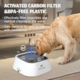 ELS PET Non Spill Slow Feed Water Bowl 1L Grey for Dogs Cats view 3