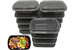 15Pack 38oz Reusable Plastic meal prep containers with lids， Rectangular Food Storage Container，Take out Containers ，Freezer/