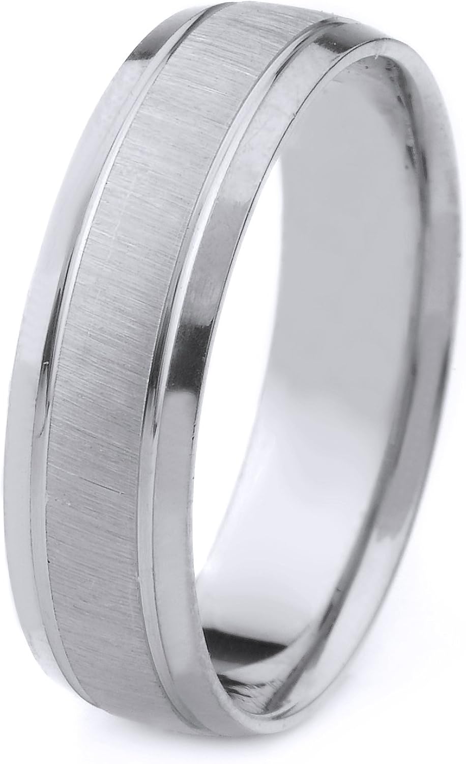 Platinum Men's ComfortFit Wedding Band with Satin Finish Center