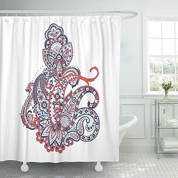 Amazon Com Emvency Shower Curtain Floral Indian Persian Paisley