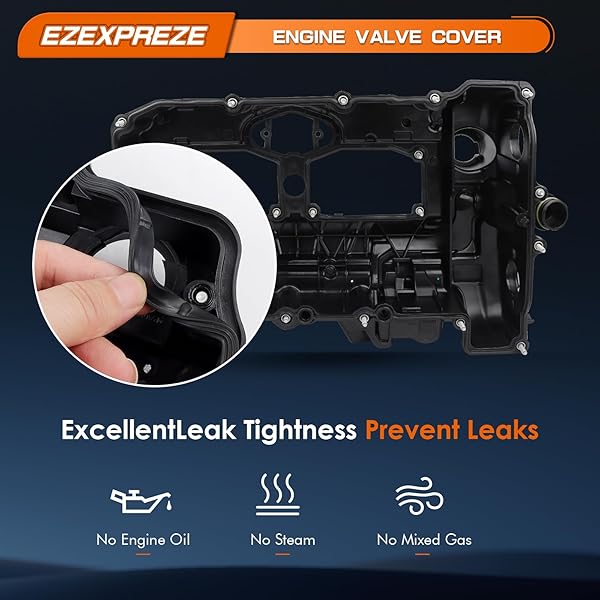 EZEXPREZE 2.0L TURBO N20 ENGINE VALVE COVER WITH OIL FILLER CAP & GASKET & BOLTS COMPATIBLE WITH 2012-2018 BMW 228I 320I 328I 428I 528I X1 X3 X4 X5 Z4 (INCLUDED GT/XDRIVE)