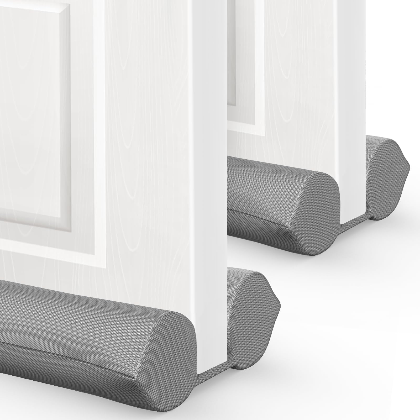 Photo 1 of 2 Pack Under Door Draft Stopper - Bottom Door Gap Filler & Seal - Fits 30” to 36” Door, Block Cold Air, Noise, Sound, Wind, Bugs, Easy to Install, Double Side Block, No Adhesive, Gray