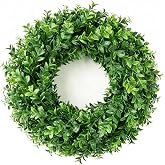 26'' Large Artificial Boxwood Wreath for Front Door Home D&eacute;cor | Plump &amp; Full Greenery Floral Wreath for Porch, Farmhouse, Wall, Window - Indoor &amp; Outdoor All Seasons Hanging Home D&eacute;cor