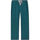 Vulcanodon Mens Cotton Pajama Pants, Lightweight Sleep Pants with Pockets Soft Lounge Pajama Pants for Men Plaid Pj Bottoms