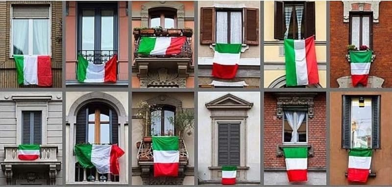 Italienische Flagge aus nautischem winddichtem Polyester -2 pcs -Flaggen Fahnen Fanartikel 90 x 150 cm Flagge von Italien mit Metall-Ösen