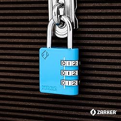 Zarker Combination Lock, 3-Digit Padlock for School