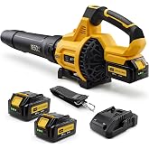 LOSART Leaf Blower Cordless, 650CFM &amp; 3 Speed Levels, 1200W Electric Cordless Leaf Blower with 2 x 5.0Ah Batteries &amp; Fast Charger, Blowers for Lawn Care, Yard, Blowing Leaves, Dust, Snow