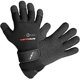 Aqualung Unisex Thermocline K Gloves - Durable Warm Ergonomic Full Finger Diving Gloves with Textured Grip &amp; Adjustable Wrist Closure for Scuba Diving, 3mm/5mm Neoprene