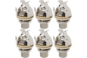 Briny River 6pcs 1/4 inch Multi-Contact Mono Output Jack Full-Contact Jack Suitable for Guitar Bass