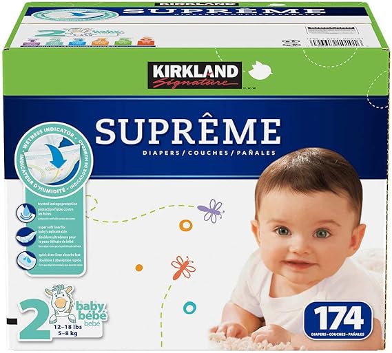 Kirkland Signature Supreme 6 Value Pack 5 3 4 Baby Diapers Size 1 2 Baby Seedsbazar Diapering