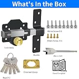 JVSURF Long Throw Gate Lock 50mm Stainless Steel Rimlock Double Locking 5 Keys view 6