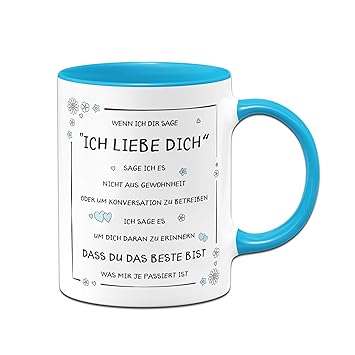 Tassenbrennerei Tasse Mit Spruch Ich Liebe Dich Geschenk Für Freundin Geschenk Für Freund Tassen Mit Sprüchen Blau