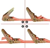 ASelected Heavy Duty Ratchet Straps 2.5 cm x 5 m Orange Set of 6 view 3