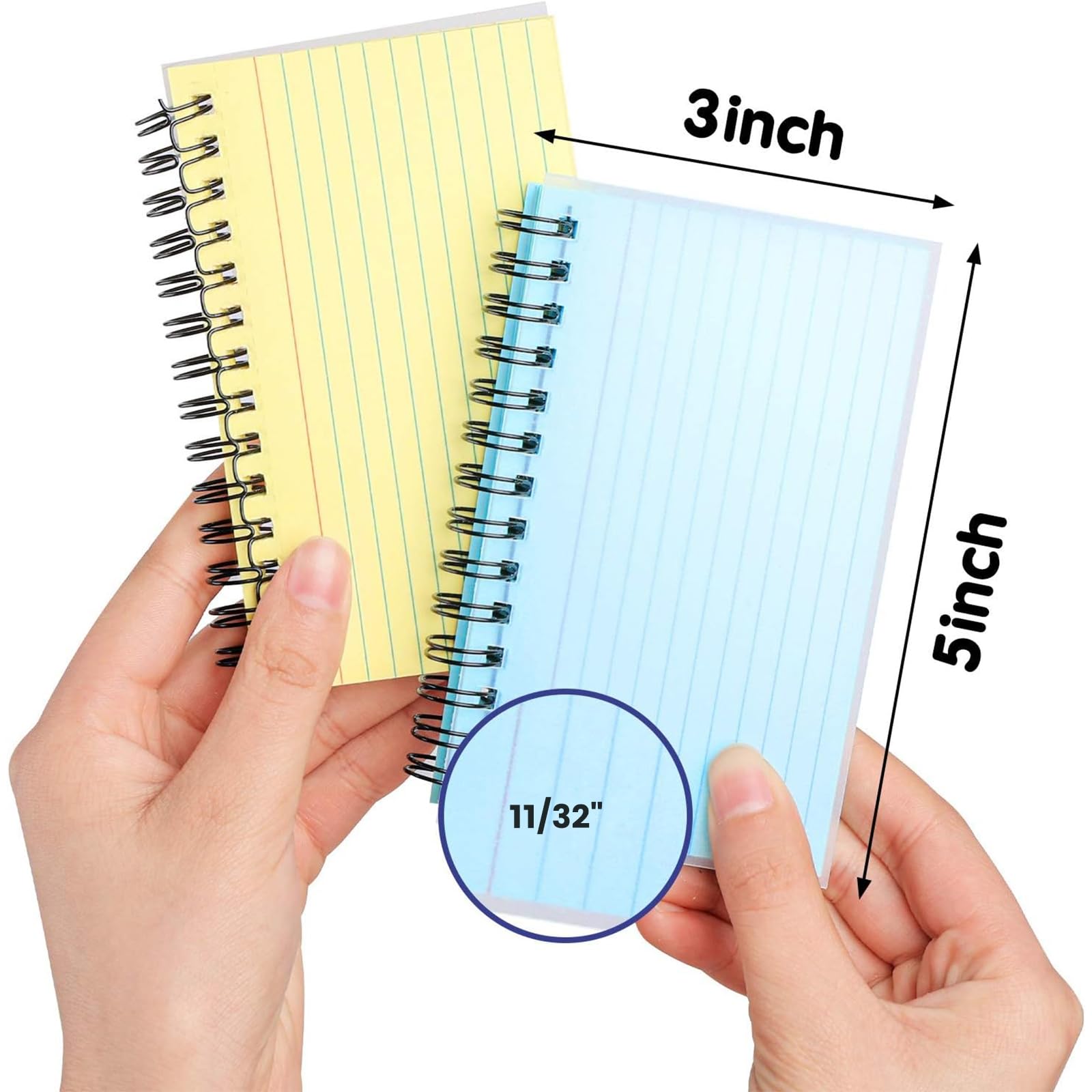 Koogel 3x5 Index Cards Ruled With Ring, 400 PCS Colored Spiral Flash Cards with Waterproof Covers, Heavy Weight Notecards with Spiral for Studying Learning Memory School College, 4 Colors