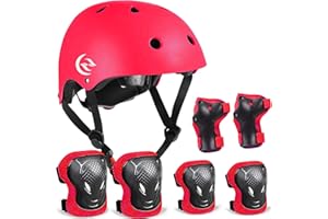 ZLEIOUY Kids Bike Helmet Skateboard Knee Pads - Kids Helmet Elbow Pads Wrist Guards Adjustable for 5~15yrs Girl Boy Kids Protective Gear Set for Sport Cycling Bike Roller Skating Scooter