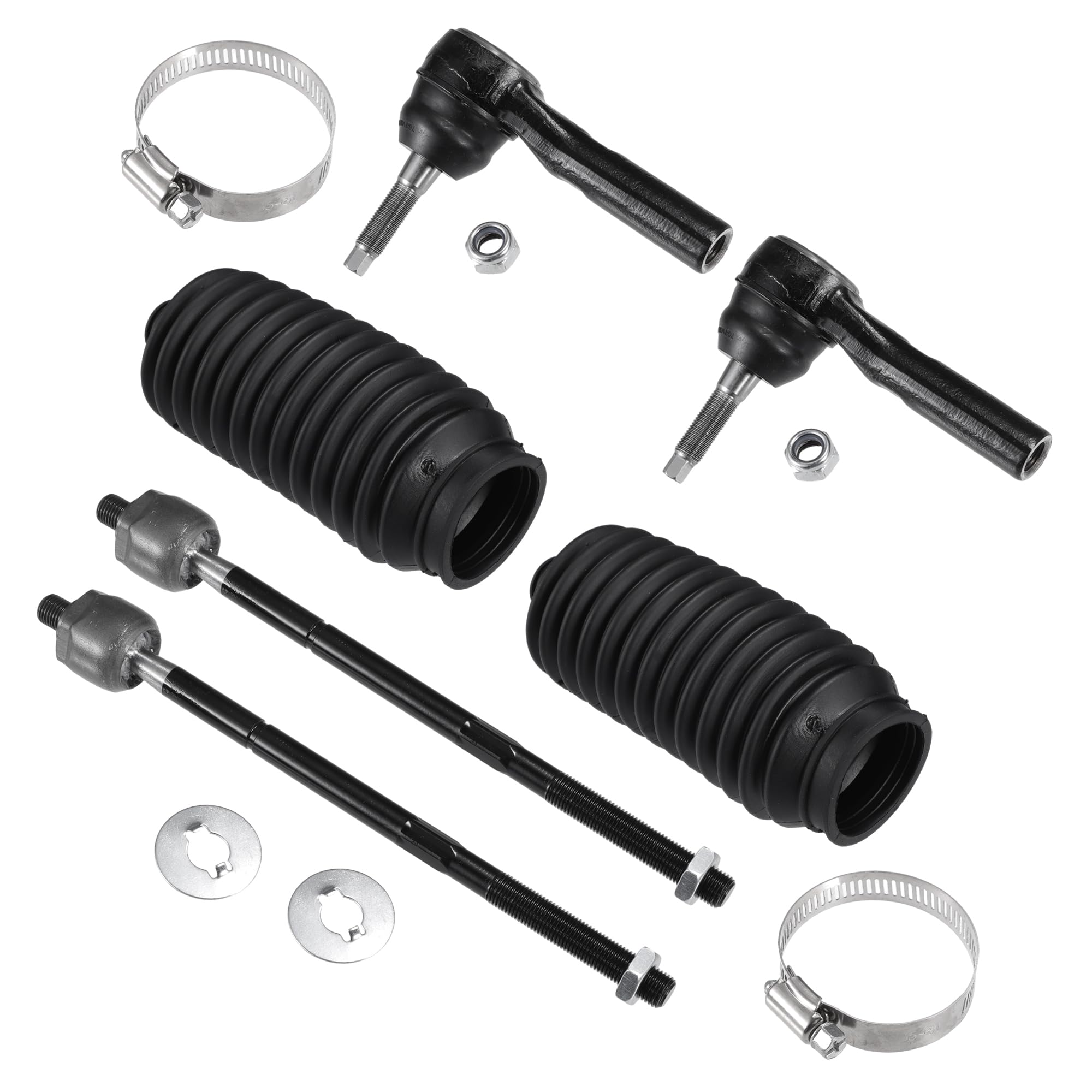 Photo 1 of X AUTOHAUX 6 Pcs Front Inner Outer Tie Rod End Links with Boot for Dodge Grand Caravan 2001-2004 for Chrysler Town & Country Voyager 2001-2004 Suspension Steering Tie Rod End