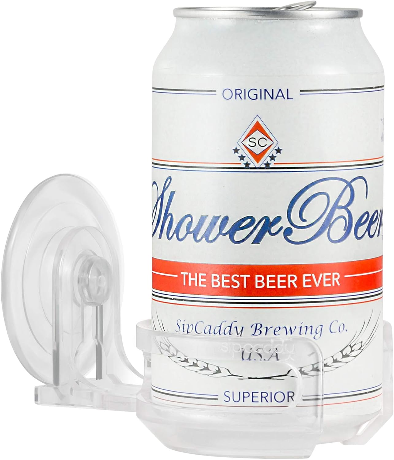 SipCaddy Shower Beer and Bath Wine Holder! Portable Cupholder Shower Caddy Drink Holder for Beer & Wine, American-Made Suction Cup, The Original - The Best, Clear: Home & Kitchen
