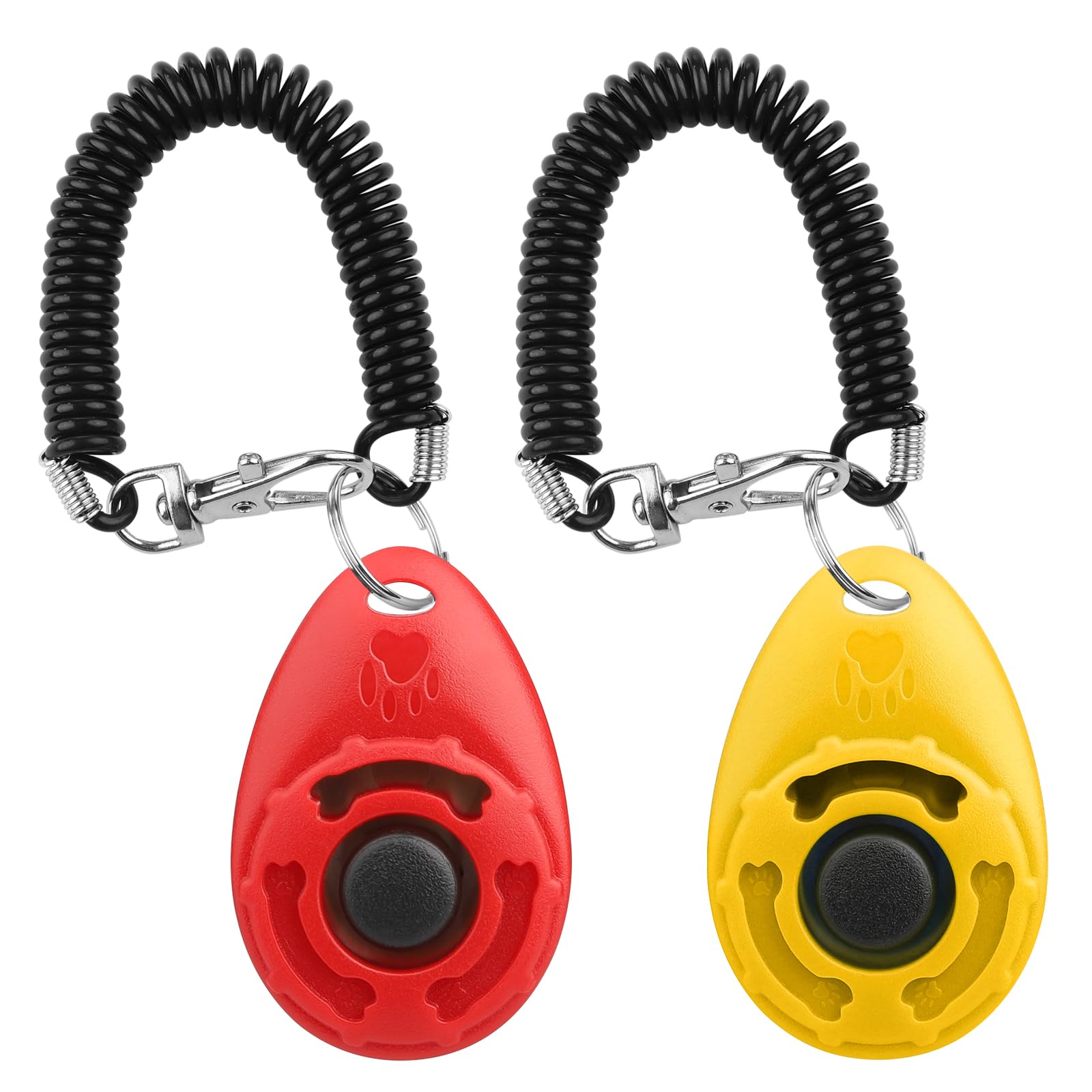 Photo 1 of Diyife Dog Clicker for Training, 2 Pack Dog Training Clicker, Clicker Dog Training with Wrist Strap, Pet Training Clicker, Perfect for Dog Cat Puppies Behavioral Training (Red and Yellow)
