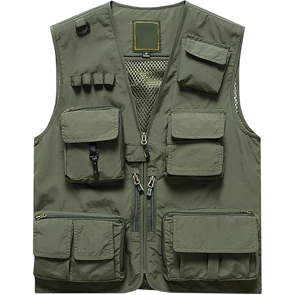 Lilychan Mens Utility Casual Fishing Vests Outdoor Work Vest Multi