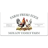 Custom Egg Carton Labels - Personalized Egg Carton Stickers for Farm Fresh Eggs - Made in USA (20-2500 Labels) (Watercolor Chicken)