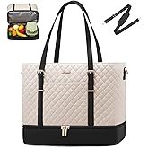 LOVEVOOK Lunch Tote Bag for Women, 15.6 Inch Laptop Work Bag With Lunch Compartment & Large Cup Holder, Lightweight Work Briefcase for Travel, Bussiness, Teacher