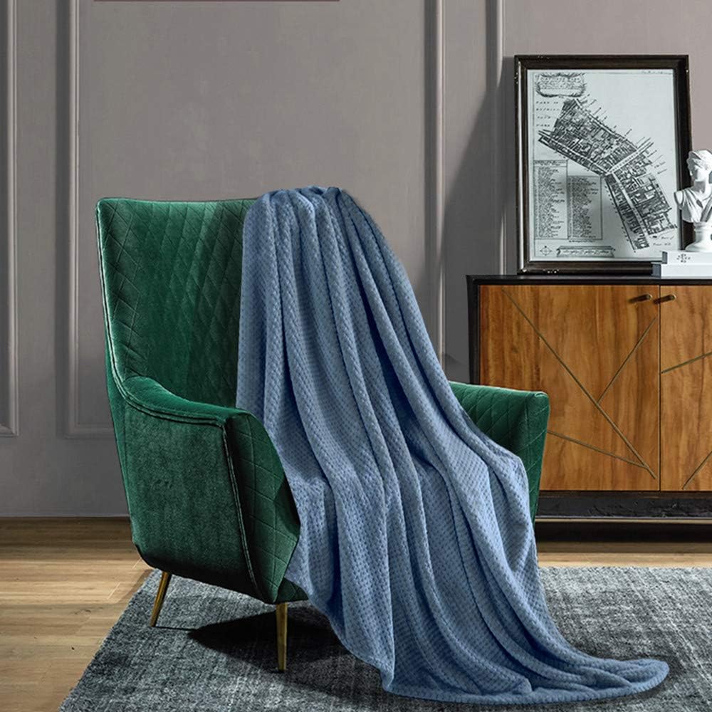 U UQUI Soft Full Size Fleece Bed Summer Blanket 300 GSM Warm Cozy Microfiber Fuzzy Lightweight All Season Blankets for Couch Travel Sofa,Blue 70x78 inches: Home & Kitchen
