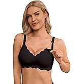 BRATUC Maternity Nursing Bra Wireless for Breastfeeding Moms - Padded Nursing Bra Seamless Ultra Soft for Pregnancy