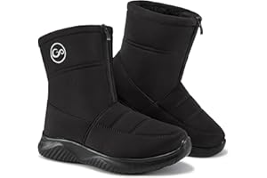 Ecetana Womens Snow Boots for Winter: Ankle Waterproof Booties with Fur Lined Warm Comfortable Shoes Anti Slip Outdoor Zipper Boots