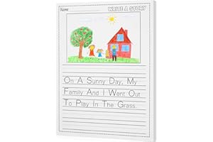 TRANDRAFT 100 Sheets Kindergarten Writing Paper Writing Paper for Kids Story, Back to School Supplies Bulk Primary Notebook with Picture Space and Lines 8.5 x 11 Inches Handwriting Papers for Creating