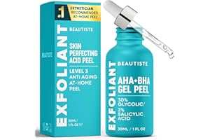Beautiste 30 DAY MIRACLE AHA 30% + BHA 2% Peeling Solution - Clinical Strength Liquid Exfoliant for Dark Spots, Blackheads & Clogged Pores - Resurfacing Salicylic Acid Serum & Chemical Peel for Face