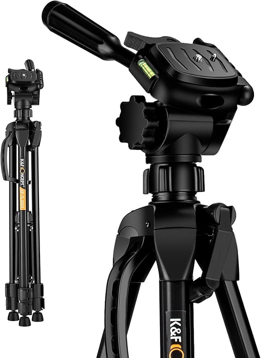 Amazon 三脚 軽量 コンパクト K&F Concept カメラ 三脚 一眼レフ 3WAY雲台 3段 小型 20mm管径 アルミ製