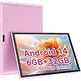 ZZB 10 inch Android 14 Tablet PC, 10.1" Android Tablets, DDR4 6GB RAM 32GB ROM 2MP+8MP Dual Camera, WiFi-6 Bluetooth 1TB Expand IPS Full HD Display Tab, 6000mAh Battery Powerful Performance Tablet.