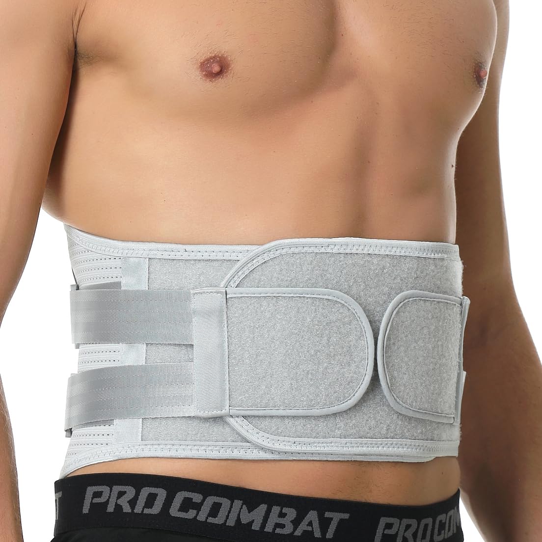 Neotech Care Back Support Belt - Breathable & Adjustable Lower Back Brace - Double Pull Compression Straps (Grey, Size M)