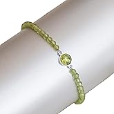 GemInspire Natural 3 mm Beads With 6 mm Connecter Bracelet Gemstone Jewelry With 6 + 1.5 Inch Adjustable Chain