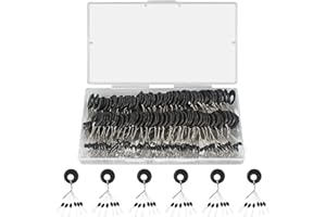 VIPMOON 600 Pieces Fishing Bobber Stopper, 6 in 1 Rubber Bobbers for Fishing Line, Black Bobber Stops in Many Sizes