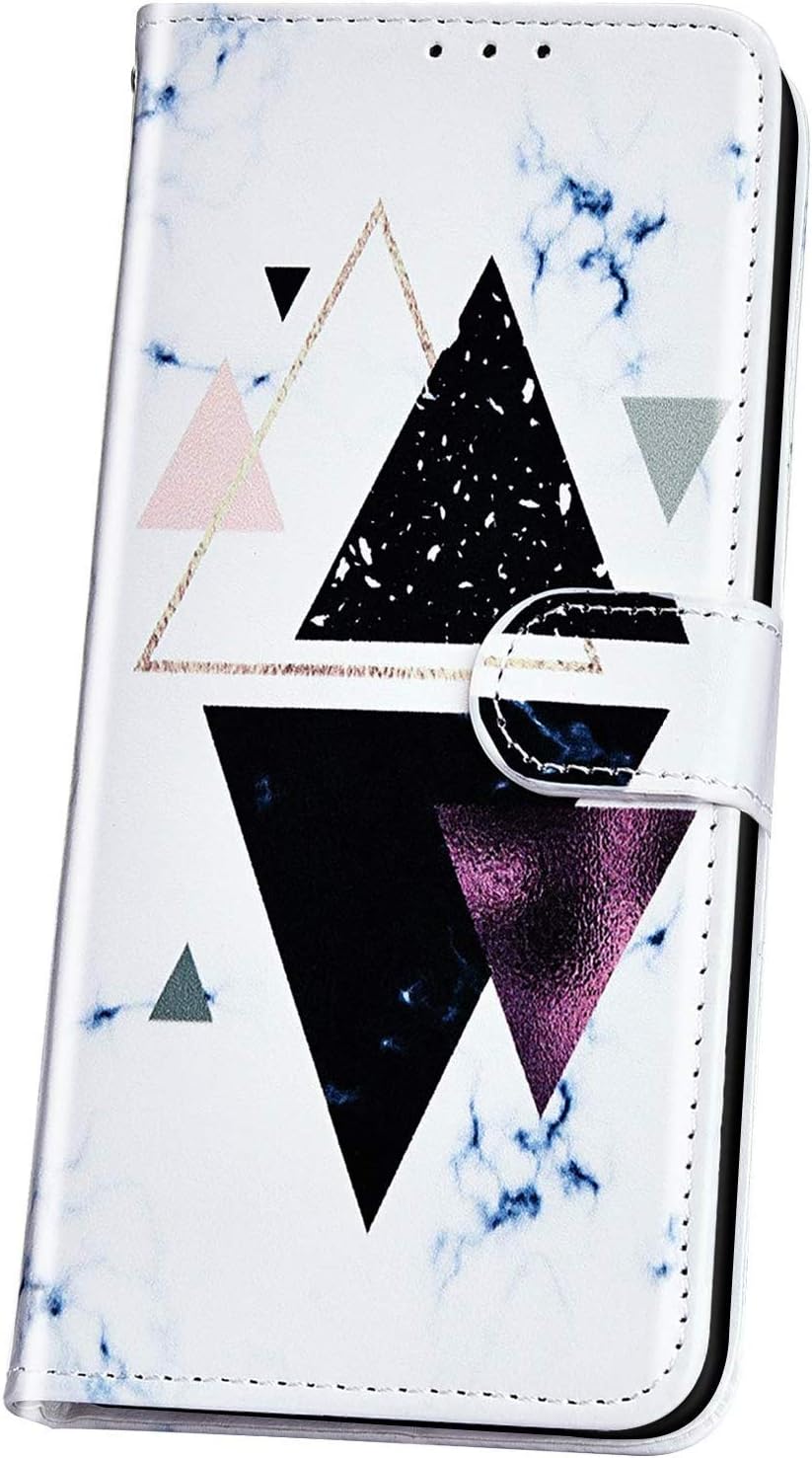 JAWSEU Case Compatible with Xiaomi Redmi Note 6 Pro, Cute Marble Animal Pattern Design PU Leather Flip Wallet Front and Back Full Body Magnetic Closure Folio Stand Cover with Card Holder,Marble-5