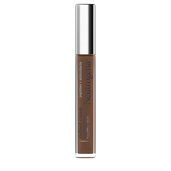 NEUTROGENA HEALTHY SKIN RADIANT BRIGHTENING CREAM WITH PEPTIDES & VITAMIN E ANTIOXIDANT, LIGHTWEIGHT PERFECTING CONCEALER CREAM, NON-COMEDOGENIC, ESPRESSO DEEP 03 WITH NEUTRAL UNDERTONES, 0.24 OZ