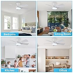Depuley Modern Ceiling Fan with Light: 35-Inch