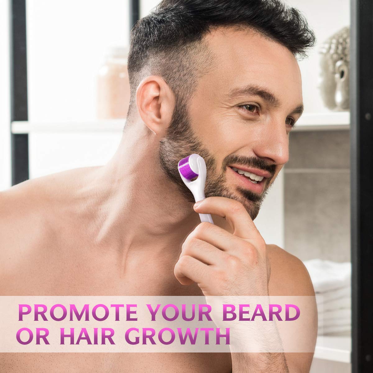 Derma Roller Microneedle Face Roller - ETEREAUTY 0.25mm Beauty Cosmetic Products with 3 Replacable Roller Heads for Skin Care Face, Body, Beard and Hair Growth-Includes Free Storage Case: Beauty