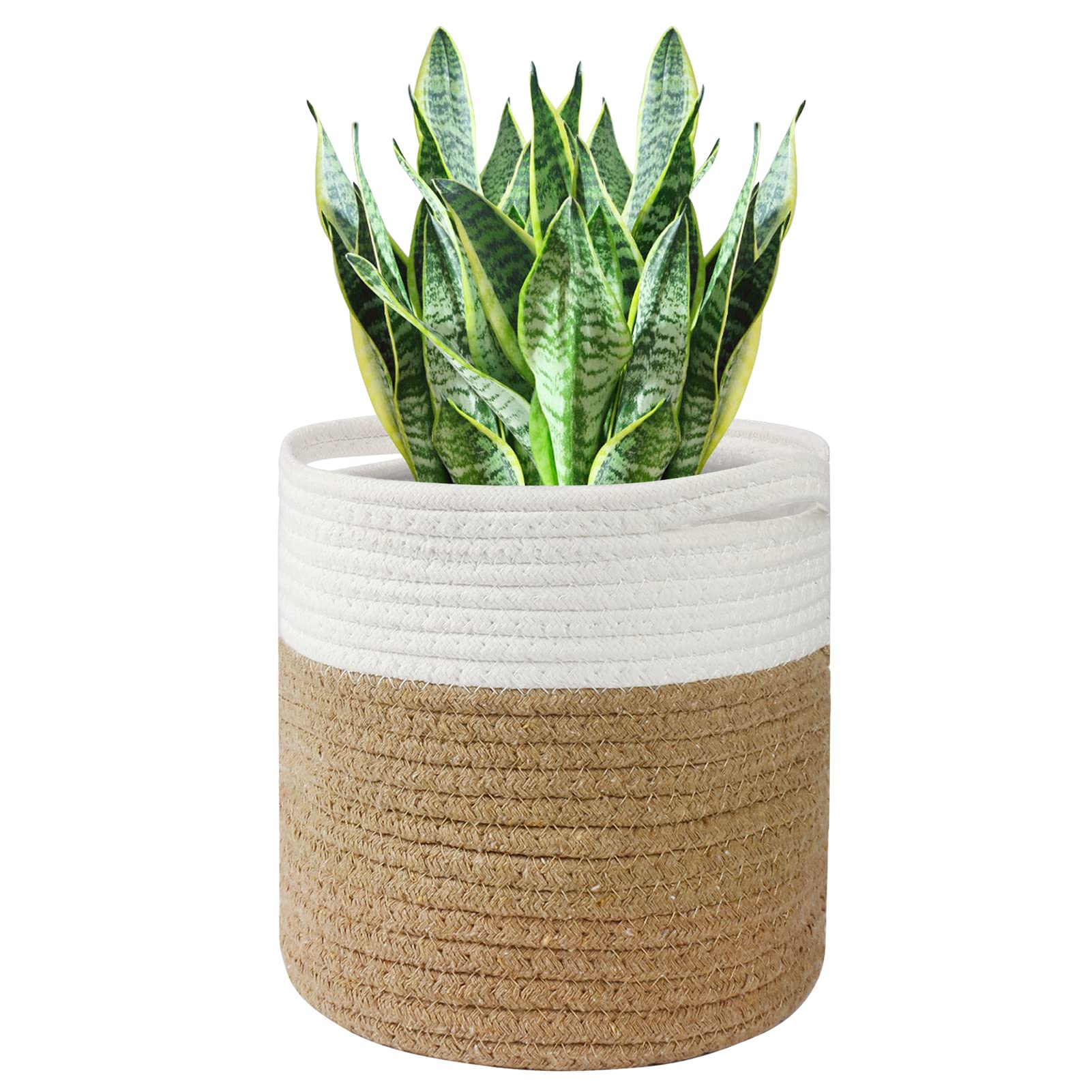 tenn well 30cm Indoor Pot for Plants with Liner, Cotton Woven Storage Basket Large Plant Pots for Indoor Plants, Flower, Laundry Organiser and Home Decoration (30cm X 30cm)