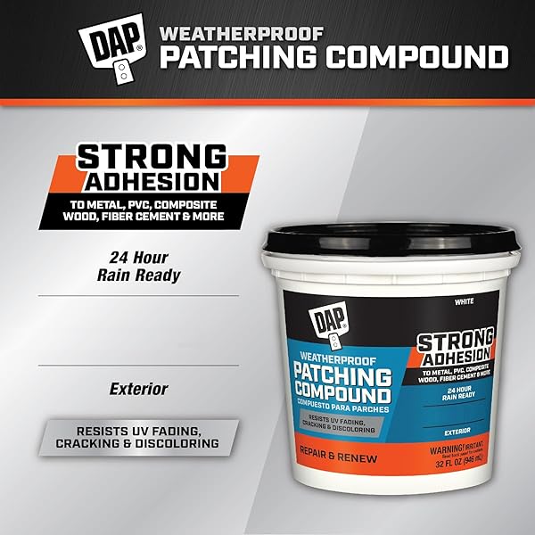 DAP WEATHERPROOF PATCHING COMPOUND, WHITE, 32 OZ (7079818787)
