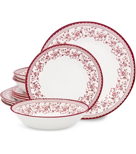 Dinner Set Red Vanilla Dinnerware Set Red Vanilla Classic White